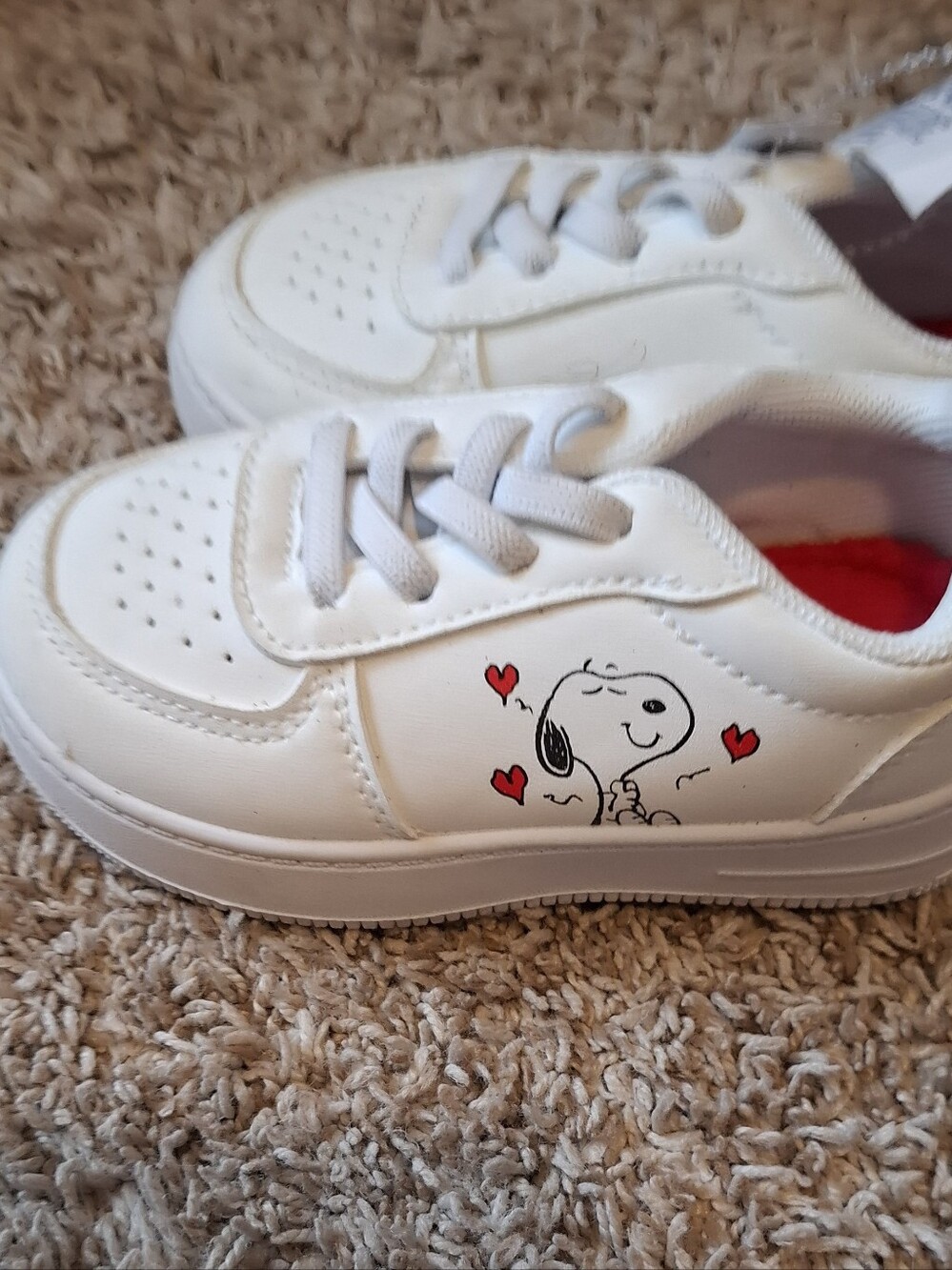 Toddler White Sneakers Snoopy Graphic